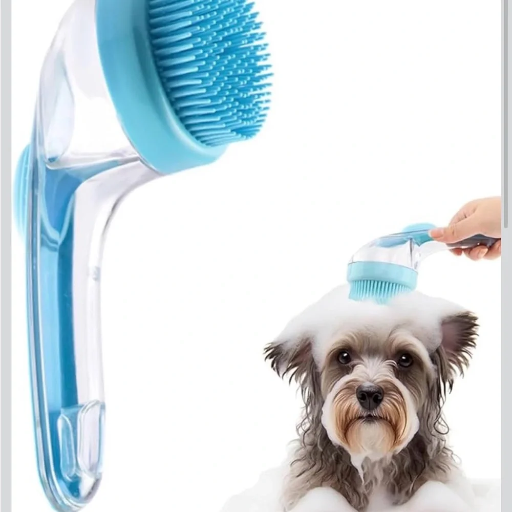 Blue and Yellow Dog Brush